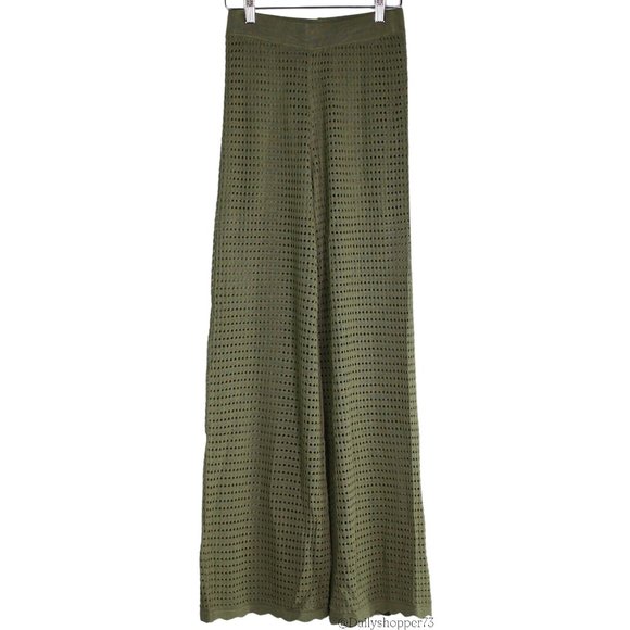 Mango Pants - Mango Women's Wide Leg Semi-Sheer Knit Pants
